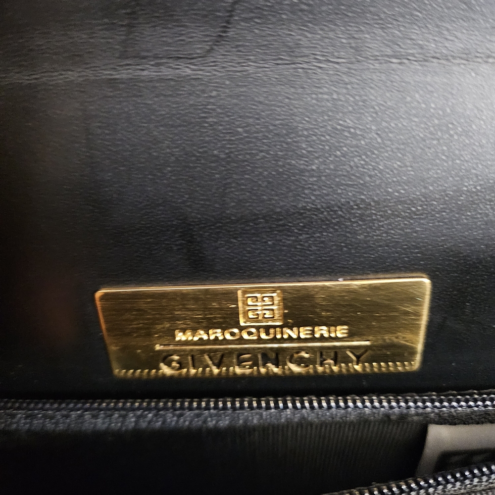 RARE Authentic Vintage Givenchy Black Shoulder Bag with Gold Accent - Picture 8 of 8